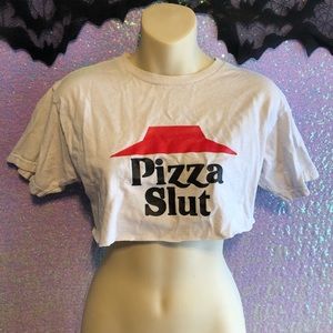 3/$8 Pizza slut micro crop top